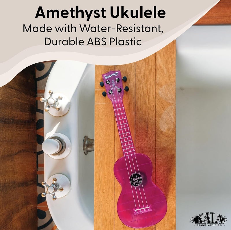 Kala Ukulele Amethyst Purple 4 String Soprano Ukulele from the Waterman Sea Glass Collection, Classroom Instruments - Image 1